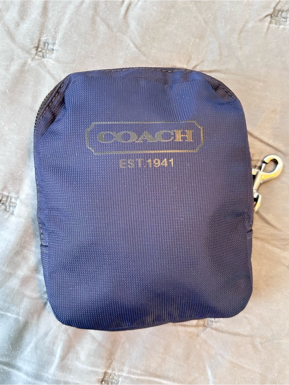 Coach Navy Black Nylon Clip Pouch Wet Toiletry Travel Bag